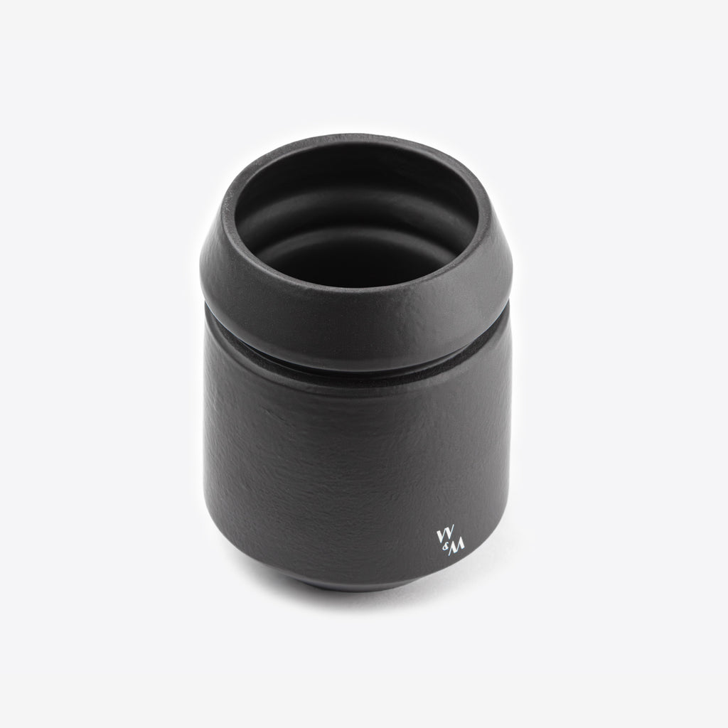 Black Double-Walled Ceramic Mug by Wolf Miu