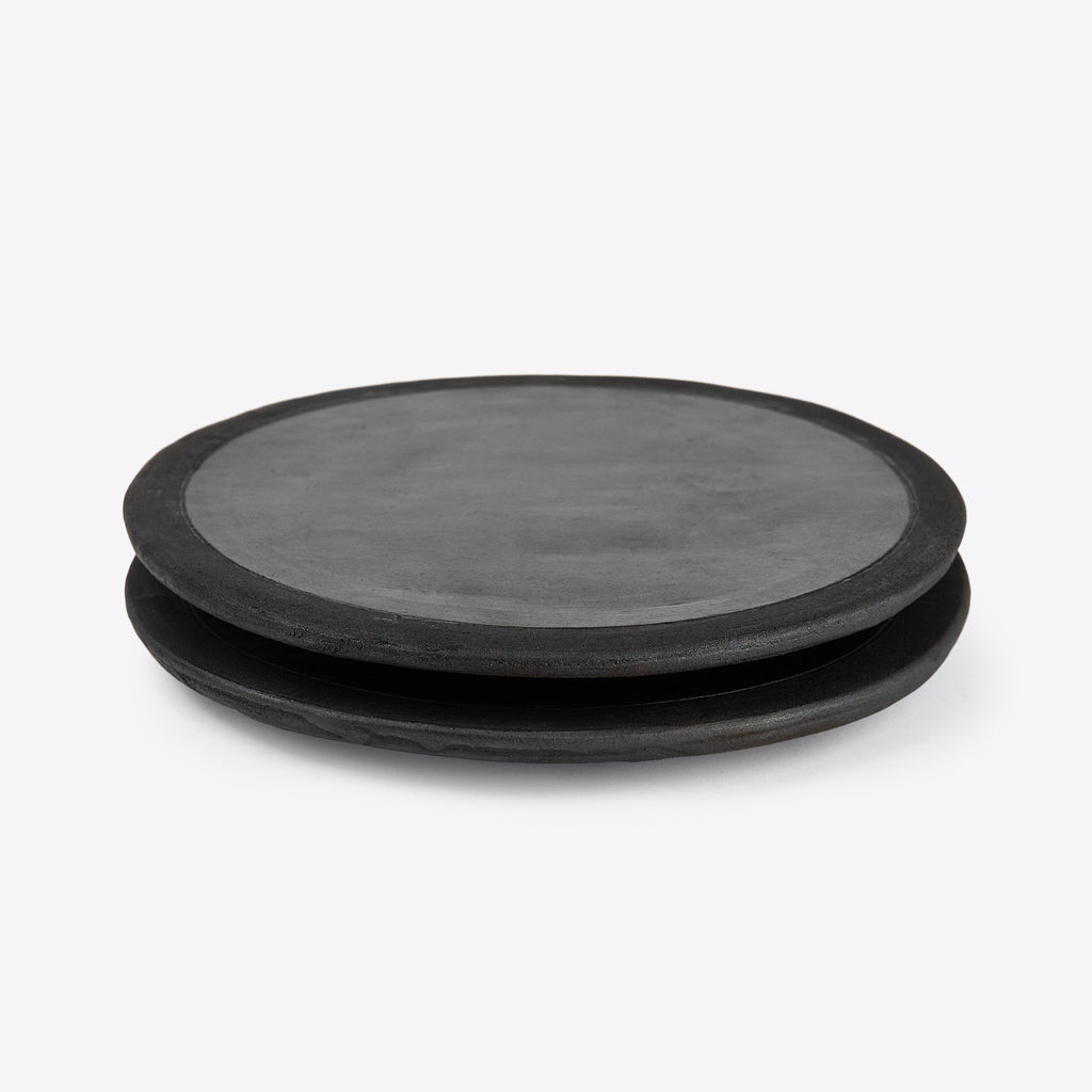 Big plate in Chamba Black Ceramic by Wolf Miu