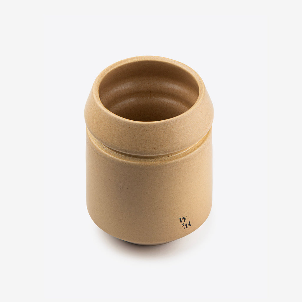 Yellow Beige Double-Walled Ceramic Mug by Wolf Miu