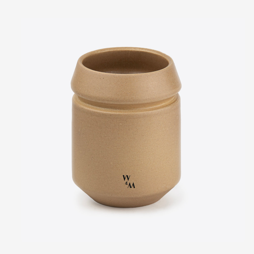 Yellow Beige Double-Walled Ceramic Mug by Wolf Miu